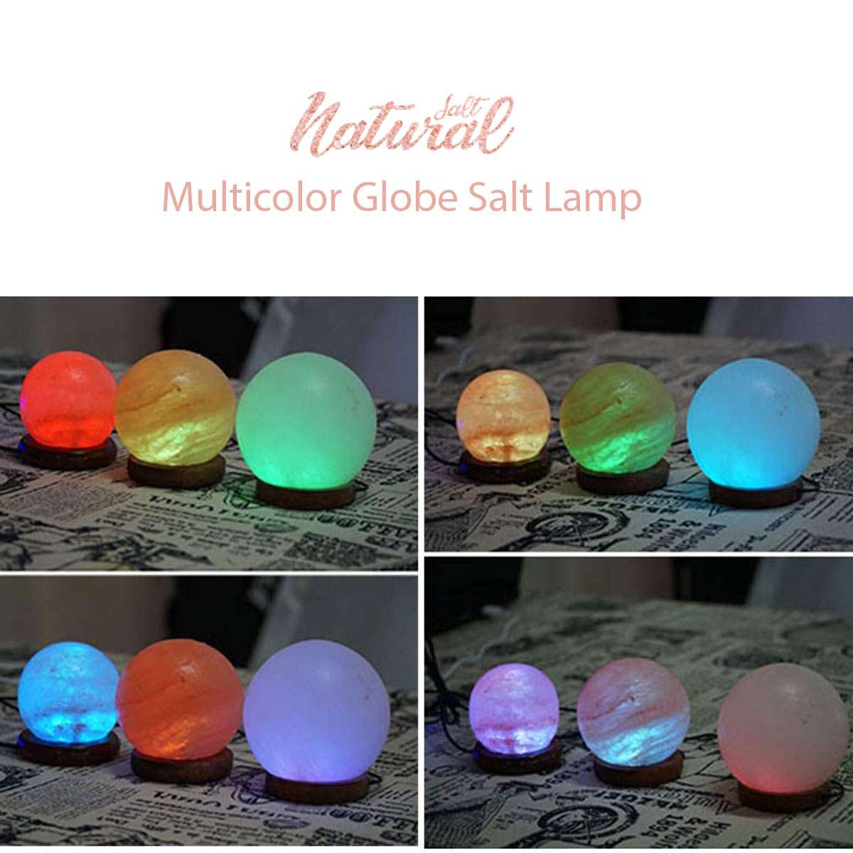 usb globe salt lamp multicolor
